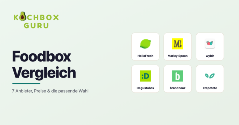 Foodbox Vergleich der 7 Anbieter HelloFresh Marley Spoon wyldr Degustabox brandnooz etepetete