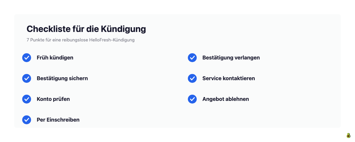 Checkliste mit 7 Tipps für eine reibungslose HelloFresh-Kündigung