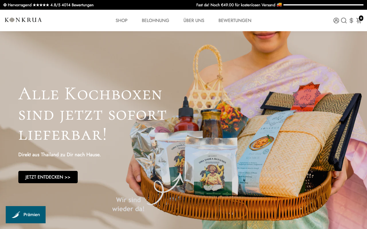 KONKRUA Kochbox Startseite - glutenfreie Thai-Kochboxen