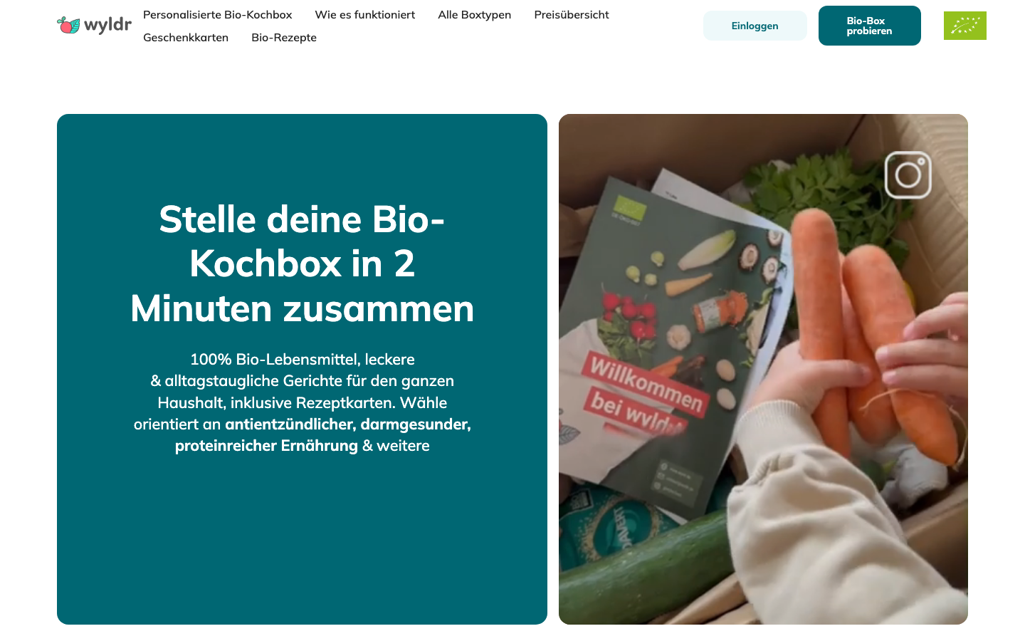 wyldr Startseite, günstigste Kochbox in Berlin ab [kgu_wert a=