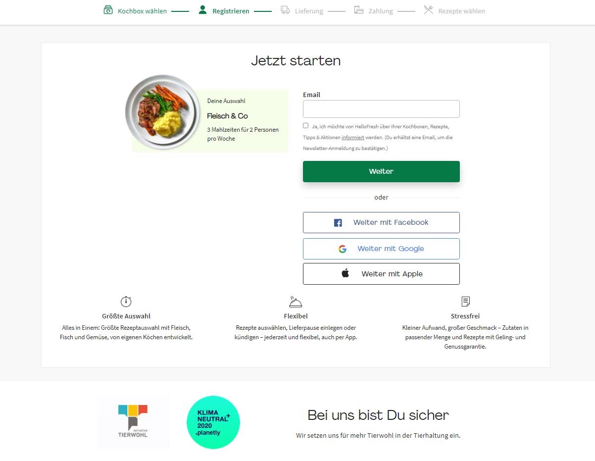 HelloFreshLogin Anmeldung, Registrierung und Passwort vergessen KochboxGuru