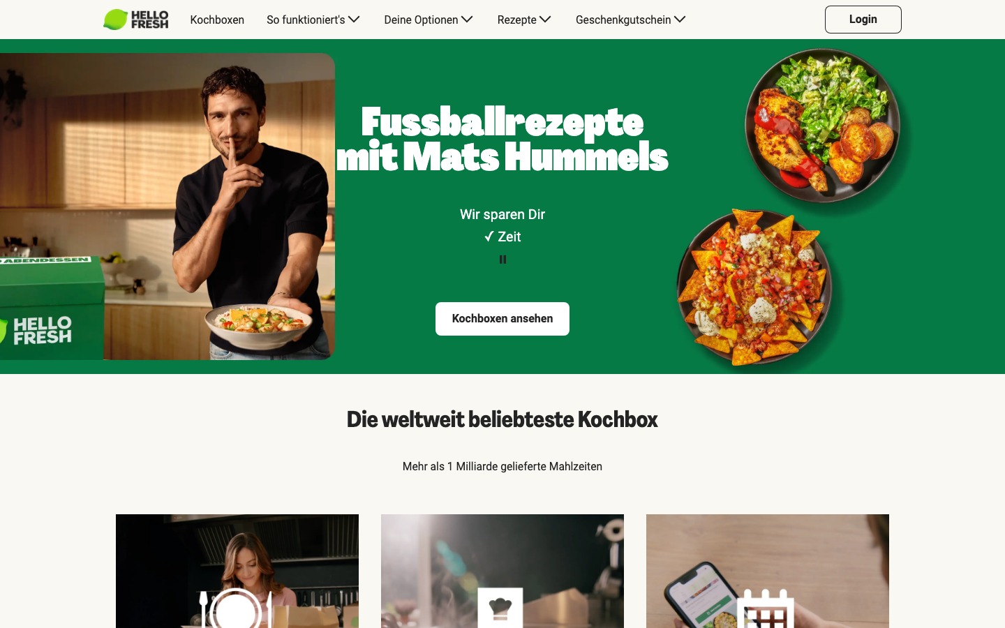HelloFresh Homepage Screenshot 2026
