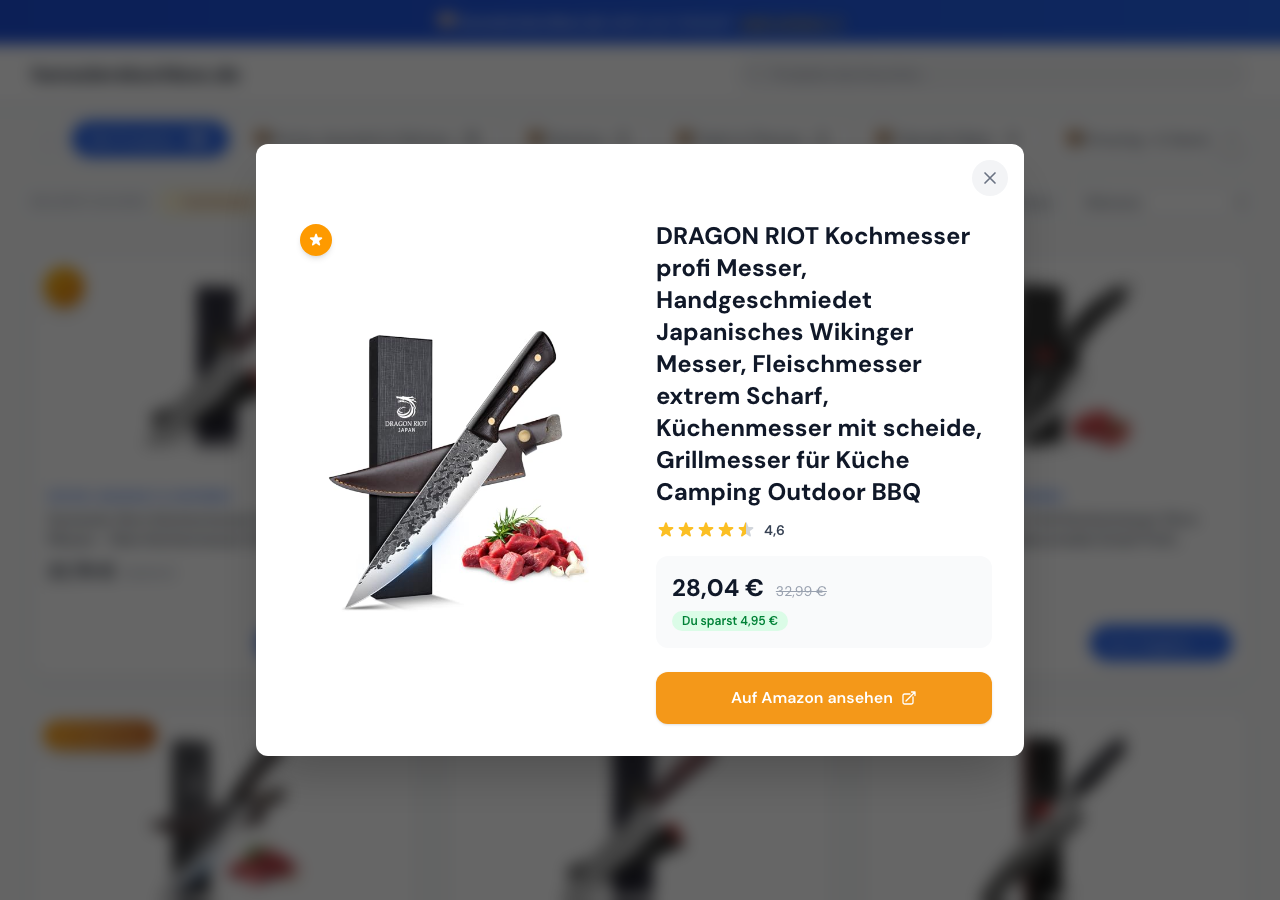 Screenshot der Domain hensslerskochbox.de, die heute allgemeine Küchenartikel statt der Henssler-Kochbox zeigt